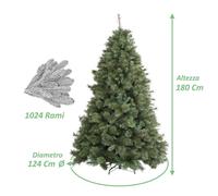 Albero di Natale gran volume MILTON verde super compatto extra folto realistico