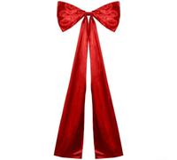 Albero di Natale grande fiocco in raso con telaio in filo metallico integrato per stabilità, per cime degli alberi, ghirlande, ghirlande e ambientazioni stagionali (2)