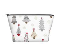 Albero di Natale grigio pastello, Borsa da toilette Borsa per trucco Borsa per cosmetici Borsa da toilette da viaggio portatile