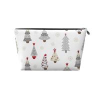 Albero di Natale grigio pastello, Borsa da toilette Borsa per trucco Borsa per cosmetici Borsa da toilette da viaggio portatile