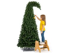 Albero di Natale Grumpy Verde Punta Ricurva 180cm Addobbo Natalizio 800 Punte