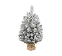 Albero di Natale HOMCOM Mini Albero di Natale Innevato 60cm, Con Pigne e Bacche, 1 pezzo
