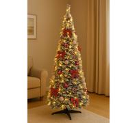 Albero di Natale Home ESPRIT Bianco Rosso PVC Nevoso