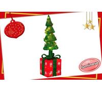 Albero di natale in abaca con luci 70 cm su pacco regalo