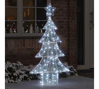 Albero di Natale in acrilico con 160 LED, bianco freddo, 150 cm, alimentato tramite USB, resistente alle intemperie, decorazione moderna per soggiorno, finestra, decorazione natalizia con stella