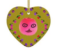 Albero di Natale in ceramica appeso amore ornamento YYHWHJDE Funny Face Peach stampe può aggiungere un tocco romantico a festival o feste