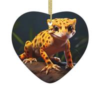 Albero di Natale in ceramica appeso amore ornamento YYHWHJDE Leopard Little Gecko stampe può aggiungere un tocco romantico a festival o feste