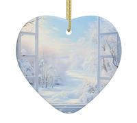 Albero di Natale in ceramica appeso amore ornamento YYHWHJDE neve fuori dalla finestra stampe possono aggiungere un tocco romantico a festival o feste