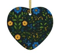 Albero di Natale in ceramica appeso Love Ciondolo decorazioni WHJSSF fiori luminosi Modello Squisito design 7,9 x 7,9 cm