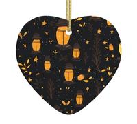 Albero di Natale in ceramica appeso Love Ciondolo HJFCZH lucciole e lanterna Immagine Progettato specificamente per le vacanze 7,9 x 7,9 cm