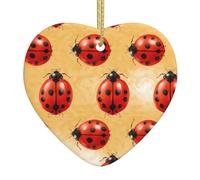 Albero di Natale in ceramica appeso Love Pendant HJFCZH sette stelle coccinella Immagine Progettato specificamente per le vacanze 7,9 x 7,9 cm