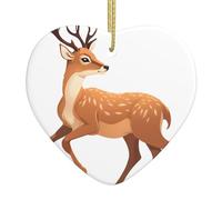 Albero di Natale in ceramica appeso Love Pendant WHJSHOP A fawn was wounded by thorns Stampato Decorazione centri commerciali, supermercati, negozi