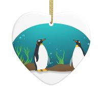 Albero di Natale in ceramica appeso Love Pendant WHJSHOP Penguins nel mondo sottomarino Stampato decorazione centri commerciali, supermercati, negozi