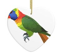 Albero di Natale in ceramica appeso Love Pendant WHJSSF Rainbow Lorikeet Pattern Progettato specificamente per le vacanze 7,9 x 7,9 cm