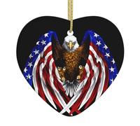 Albero di Natale in ceramica appeso Love Pendant WHJSSF USA Flag Patriotic Eagle Pattern fori accuratamente perforati Corda di metallo