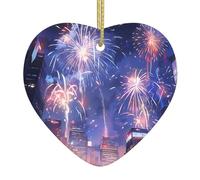 Albero di Natale in ceramica appeso Love Pendant YYHHAOFA Fireworks in the city at night Picture Decoration centri commerciali, supermercati, negozi