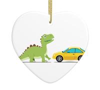 Albero di Natale in ceramica appeso Love Pendant YYHWHJDE L'auto che si dirige verso i dinosauri Stampe Decorazione centri commerciali, supermercati, negozi