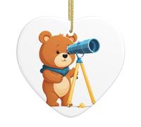 Albero di Natale in ceramica appeso Love Pendant YYHWHJDE Little Bear guardando il cielo Stampe Decorazione centri commerciali, supermercati, negozi