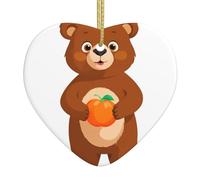Albero di Natale in ceramica appeso Love Pendant YYHWHJDE Little brown bear holding cachi Stampe Decorazione centri commerciali, supermercati, negozi