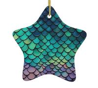 Albero di Natale in ceramica appeso stella ornamento HJFCZH sirena scala stampa può aggiungere un tocco romantico a festival o feste