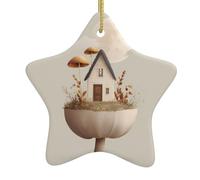 Albero di Natale in ceramica appeso stella ornamento HJFCZH The House on the fungo stampa può aggiungere un tocco romantico a festival o feste