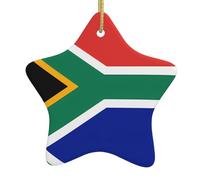 Albero di Natale in ceramica appeso stella ornamento WHJDPP Sud Africa bandiera stampe per da Home Decor display commerciali
