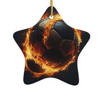 Albero di Natale in ceramica appeso stella ornamento WHJSHOP Burning Football stampe possono aggiungere un tocco romantico a festival o feste