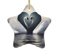 Albero di Natale in ceramica appeso stella ornamento WHJSHOP cigno cuore modello per da Home Decor display commerciali