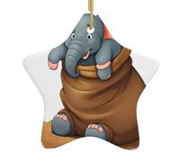 Albero di Natale in ceramica appeso stella ornamento WHJSHOP Elephant in the Sack stampe può aggiungere un tocco romantico a festival o feste