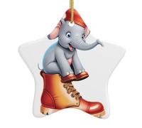 Albero di Natale in ceramica appeso stella ornamento WHJSHOP Elephant in the Shoe stampe può aggiungere un tocco romantico a festival o feste