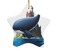 Albero di Natale in ceramica appeso stella ornamento WHJSSF balena nel castello immagine può aggiungere un tocco romantico a festival o feste