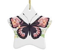 Albero di Natale in ceramica appeso stella ornamento WHJSSF fiori su ali di farfalla immagine può aggiungere un tocco romantico a festival o feste