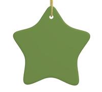 Albero di Natale in ceramica appeso stella ornamento WHJSSF Green Mountain stampa facile da appendere per feste 7,9 x 7,9 cm