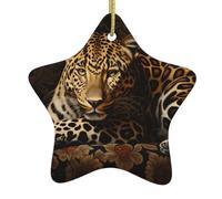 Albero di Natale in ceramica appeso stella ornamento WHJSSF Leopard stampa frammenti immagine per dalla decorazione domestica display commerciali