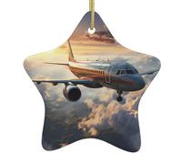 Albero di Natale in ceramica appeso stella ornamento YYHWHJDE Airplanes are Soaring Stampato per da Home Decor Display commerciali