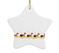 Albero di Natale in ceramica appeso stella pendente decorazioni per le vacanze YYHHAOFA Marching Formiche stampa Piccolo e squisito