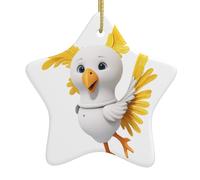 Albero di Natale in ceramica appeso stella pendente WHJSSF Funny Little Stupid Chicken Picture Decoration Mall, supermercati, negozi