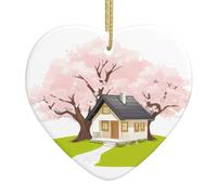 Albero di Natale in ceramica ciondolo amore 6,9 x 7,6 cm YYHWHJDE People Under The Flower Trees modello facilmente appeso in centri commerciali e negozi