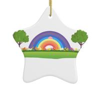 Albero di Natale in ceramica da appendere a forma di stella decorazioni per le vacanze WHJDPP Rainbow Garden Picture Piccolo e squisito