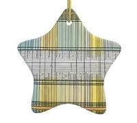 Albero di Natale in ceramica da appendere a forma di stella decorazioni YYHHAOFA matematica motivi astratti immagine facile da appendere su alberi, porte e finestre