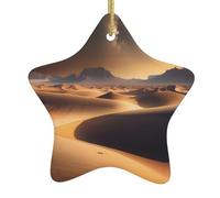 Albero di Natale in ceramica da appendere a forma di stella, decorazioni YYHWHJDE Desert Stars Stampe Squisito design 7,9 x 7,9 cm