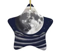 Albero di Natale in ceramica da appendere a forma di stella, ornamento HJFCZH The Moon Among The Stars stampa può aggiungere un tocco romantico a festival o feste