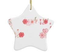 Albero di Natale in ceramica da appendere a forma di stella, ornamento WHJSSF lettere e fiori d'amore immagine per dalla decorazione domestica display commerciali