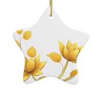 Albero di Natale in ceramica da appendere a forma di stella pendente decorazioni per le vacanze WHJSHOP Golden Lotus stampe piccole e squis