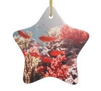 Albero di Natale in ceramica da appendere a forma di stella WHJSHOP Coral Reef Fish School Prints può aggiungere un tocco romantico a festival o feste