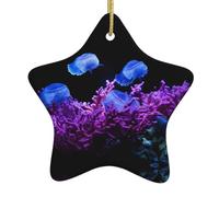 Albero di Natale in ceramica da appendere a forma di stella WHJSHOP Coral Reef Meduse stampe possono aggiungere un tocco romantico a festival o feste