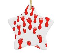 Albero di Natale in ceramica da appendere a forma di stella WHJSHOP Red Dinosaur Footprints può aggiungere un tocco romantico a festival o feste
