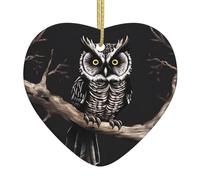 Albero di Natale in ceramica da appendere Love Ciondolo decorazioni HJFCZH Late Night Owl Picture Design squisito 7,9 x 7,9 cm