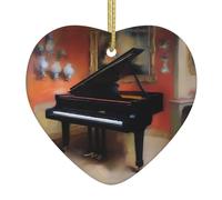 Albero di Natale in ceramica da appendere Love Ciondolo decorazioni YYHWHJDE Oil Piano Stampe Design squisito 7,9 x 7,9 cm