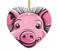 Albero di Natale in ceramica da appendere Love Ornament YYHWHJDE Funny Pink Pig Face Prints può aggiungere un tocco romantico a festival o feste